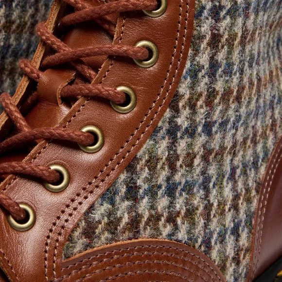 1460 PASCAL HARRIS TWEED AND LEATHER BOOTS MIE US 12 UK 11 Made In England 1460 PASCAL HARRIS TWEED AND LEATHER BOOTS MIE US 12 UK 11  main image 2